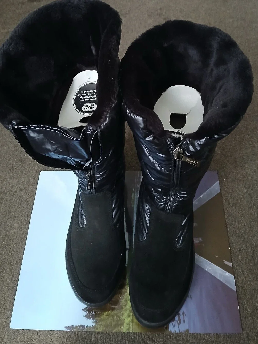 Pajar Women’s Black Winter Fur-Lined Mid-Calf Boots Size EU 40